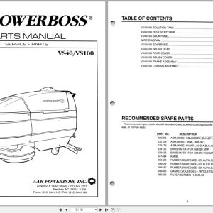 PowerBoss Scrubber VS40 VS100 Parts Manual 083426 (1)