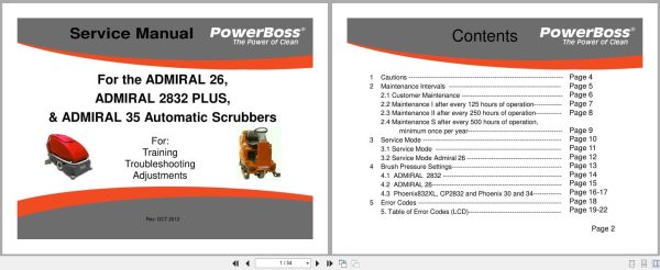 PowerBoss Scrubbers Admiral 26 2832 PLUS 35 Service Manual 2012 (1) Powerboss Scrubbers Admiral 26 2832 Plus 35 Service Manual 2012 (1)