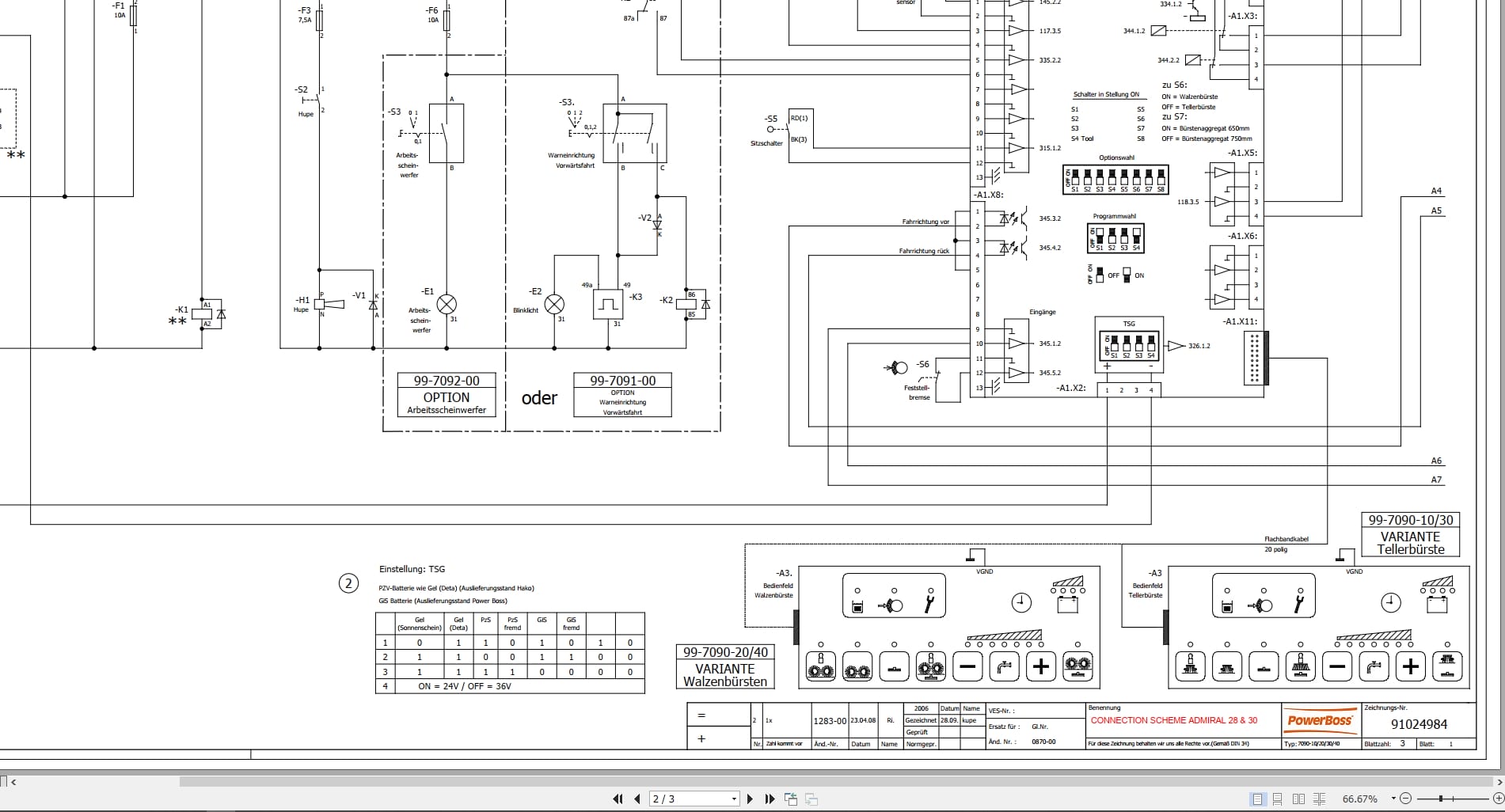 PowerBoss Sweeper 28 30 ADM28C ADM30D Connection Schematic 91024984 2010 (2)