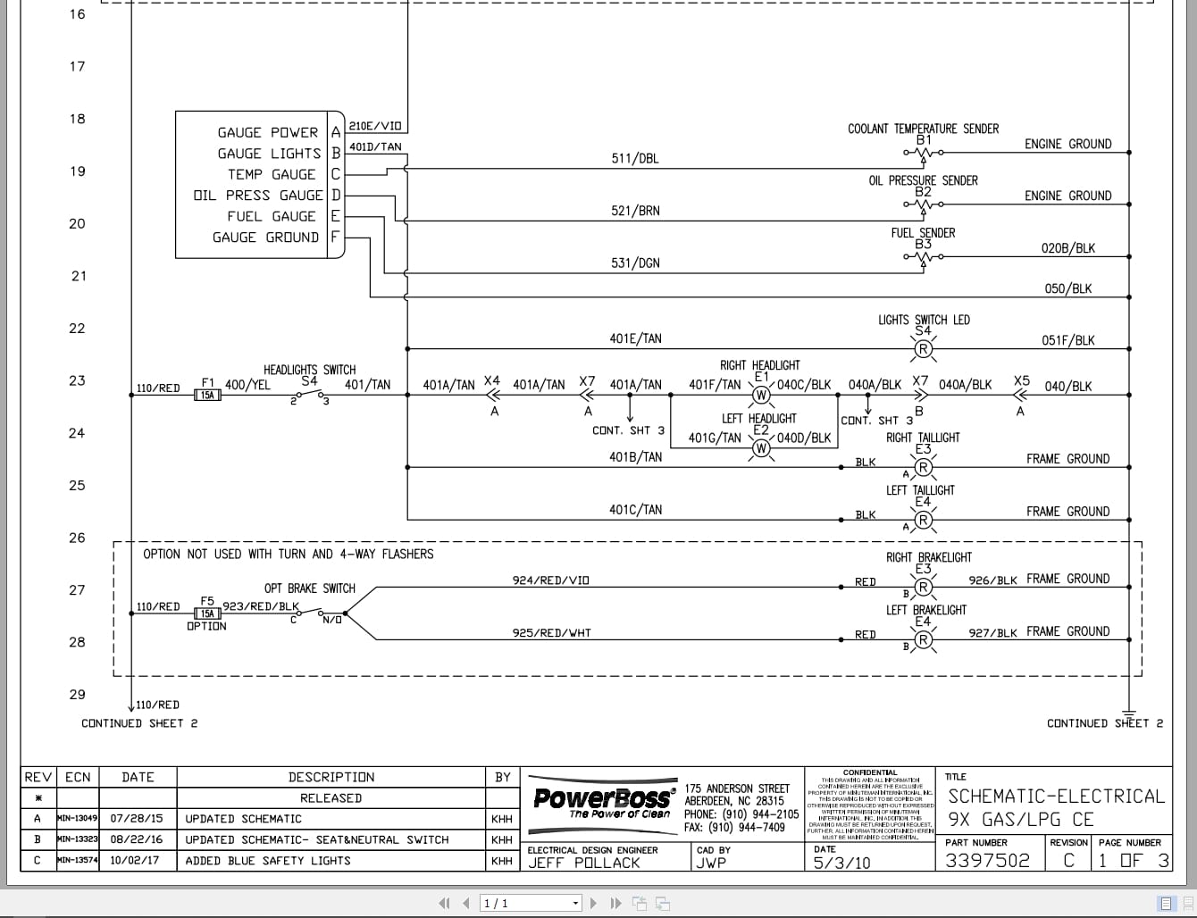 PowerBoss Sweeper 9X Gas LPG CE Electrical Schematic 3397502 2017 (1)