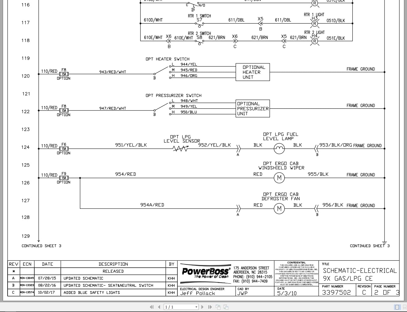 PowerBoss Sweeper 9X Gas LPG CE Electrical Schematic 3397502 2017 (2)
