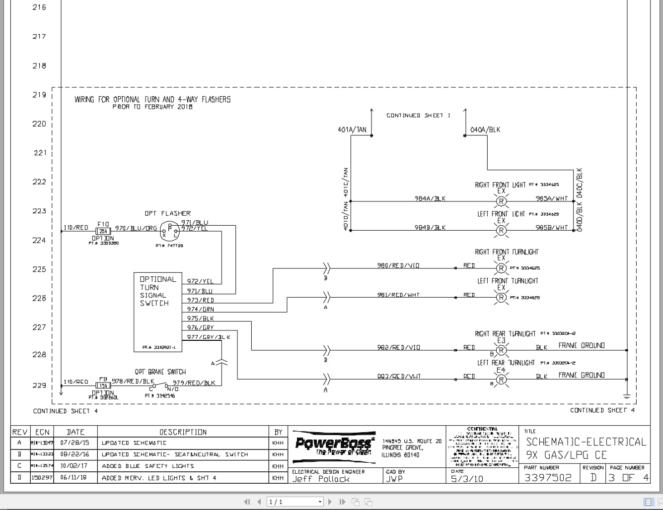 PowerBoss Sweeper 9X Gas LPG CE Electrical Schematic 3397502 2018 (2)