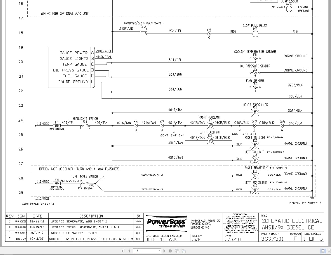 PowerBoss Sweeper AM9D AM9X Diesel CE Electrical Schematic 3397501 2018 (1)