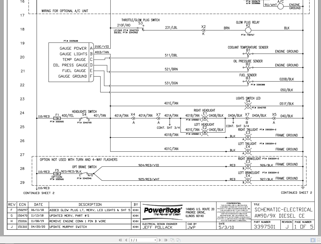 PowerBoss Sweeper AM9D AM9X Diesel CE Electrical Schematic 3397501 2020 (1)