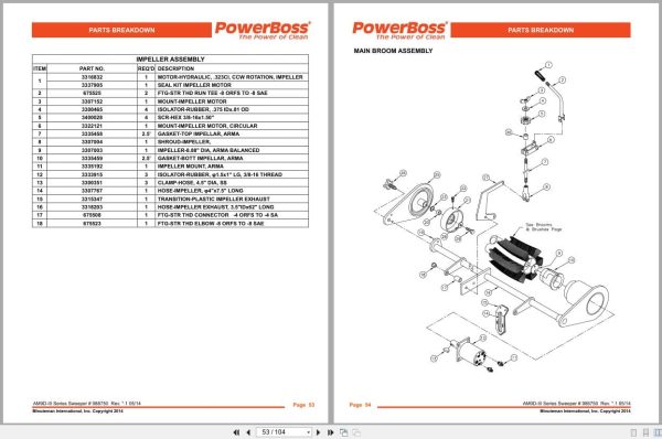 Powerboss Sweeper Am9D Iii Am9D Sw9Xkdsl Parts Catalog Wiring Diagram 988750 2014 (2)