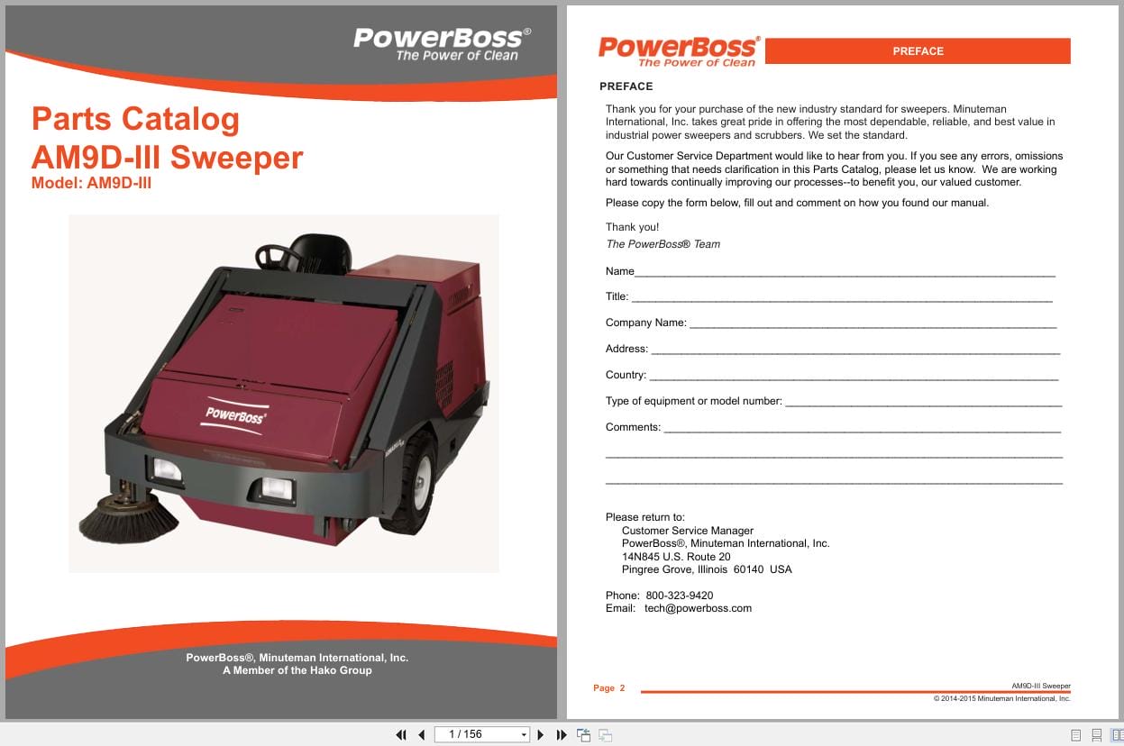 PowerBoss Sweeper AM9D III Parts Catalog Wiring Diagram 988750ZH 2018 (1)