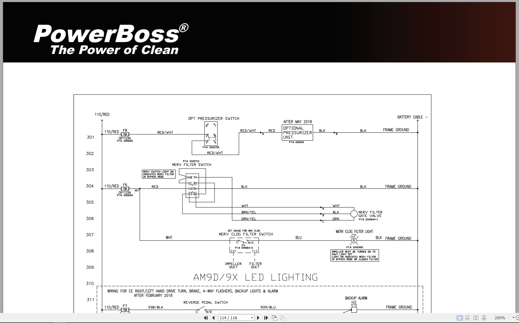 PowerBoss Sweeper AM9D III Parts Catalog Wiring Diagram 988750ZH 2023 (4)