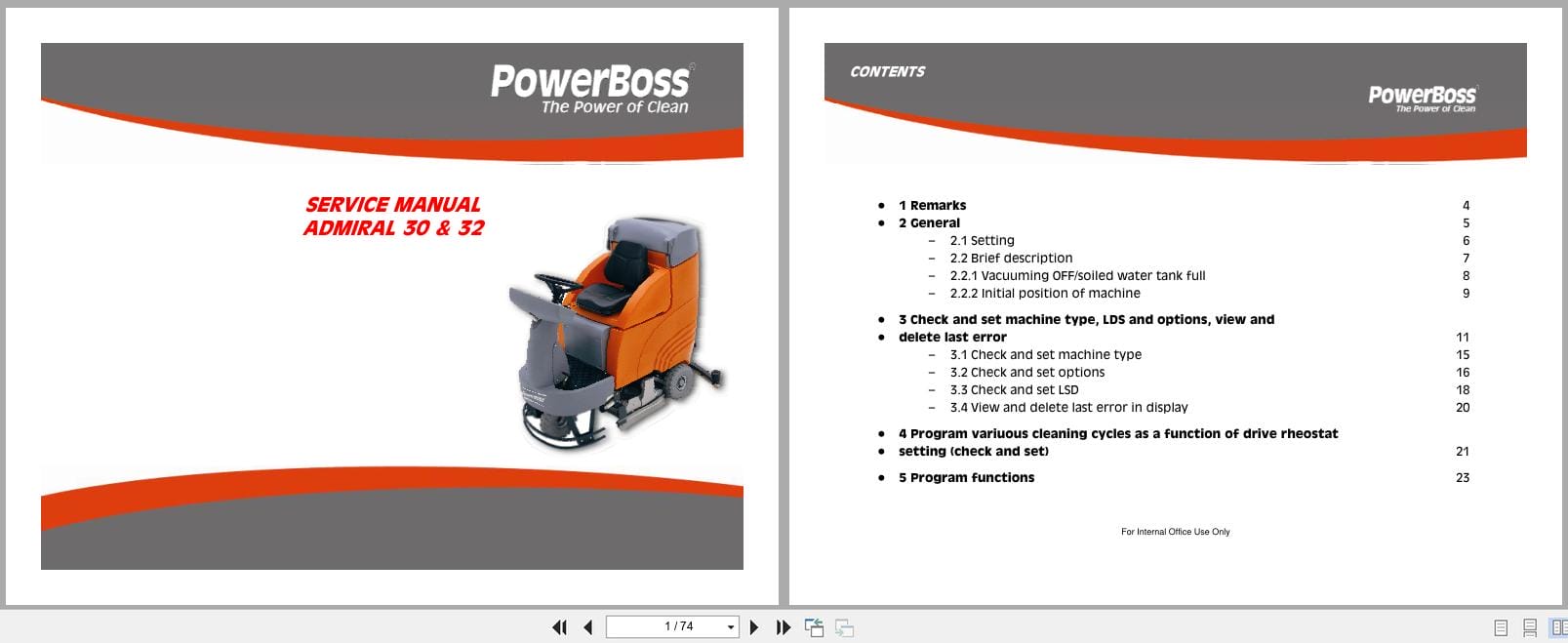 PowerBoss Sweeper Admiral 30 32 Service Manual (1)