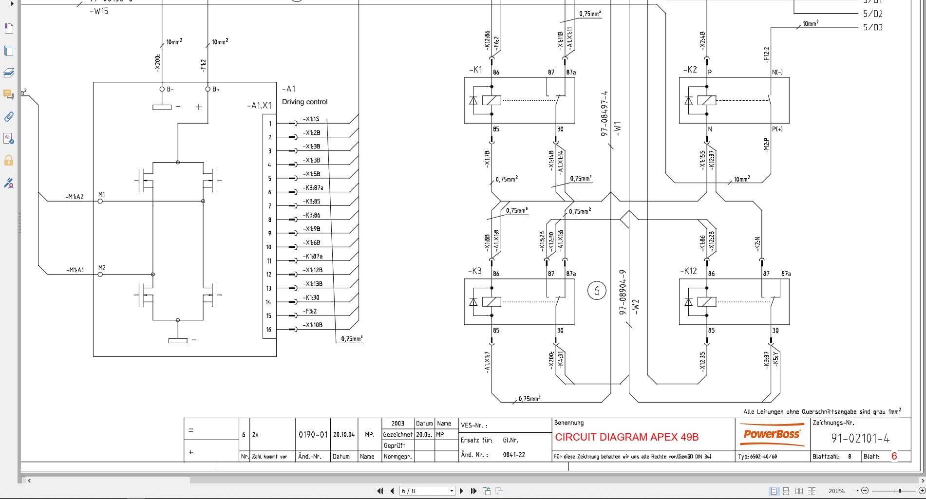 PowerBoss Sweeper Apex 49B PB40BL PB40BH Circuit Diagram 91 02101 4 2009 (2)