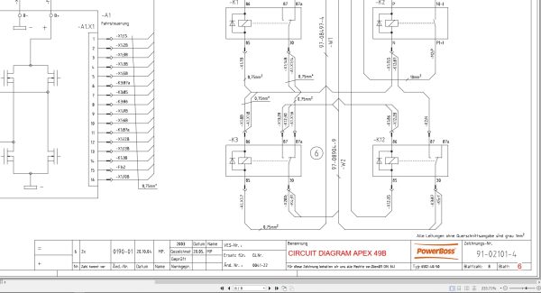Powerboss Sweeper Apex 49B Pb40Bl Pb40Bh Circuit Diagram 91 02101 4 2009 De (2)