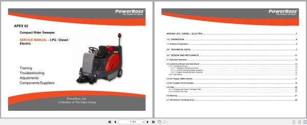 PowerBoss Sweeper Apex 62 LPG Diesel Electric Service Manual (1) Powerboss Sweeper Apex 62 Lpg Diesel Electric Service Manual (1)
