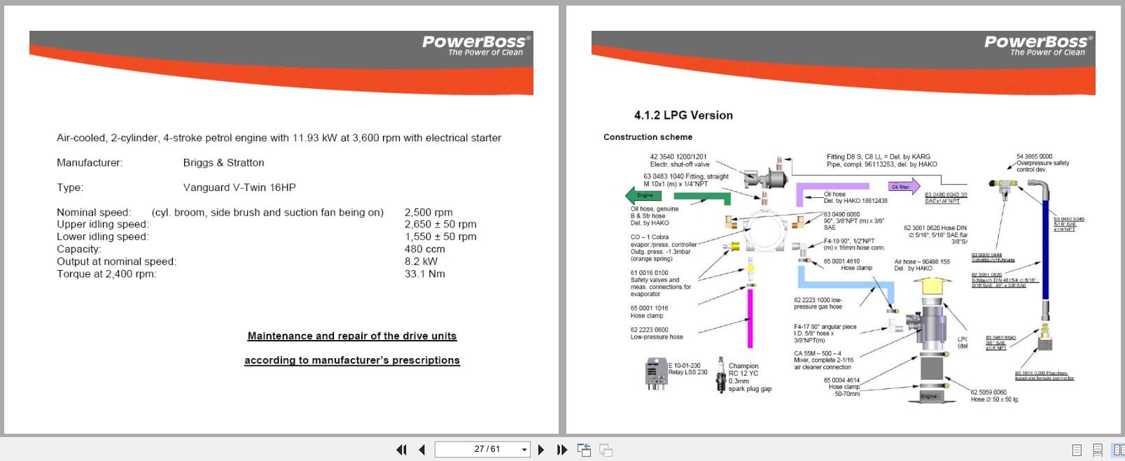 PowerBoss Sweeper Apex 62 LPG Diesel Electric Service Manual (2)