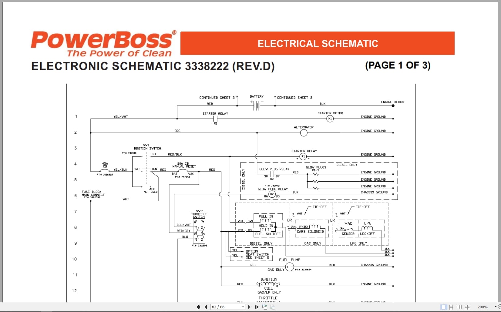 PowerBoss Sweeper Armadillo 6X AM7D III Parts Catalog Wiring Diagram 4100043 2019 (4)