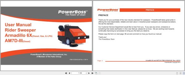 Powerboss Sweeper Armadillo 6X Am7D Iii User Manual 4100043Um 2014 (1)