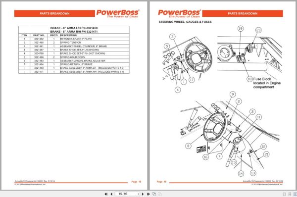 Powerboss Sweeper Armadillo 9X 9Xce Parts Catalog Wiring Diagram 4100000 2014 (2)