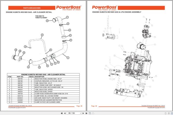 Powerboss Sweeper Armadillo 9X 9Xce Parts Catalog Wiring Diagram 4100000 2016 (2)