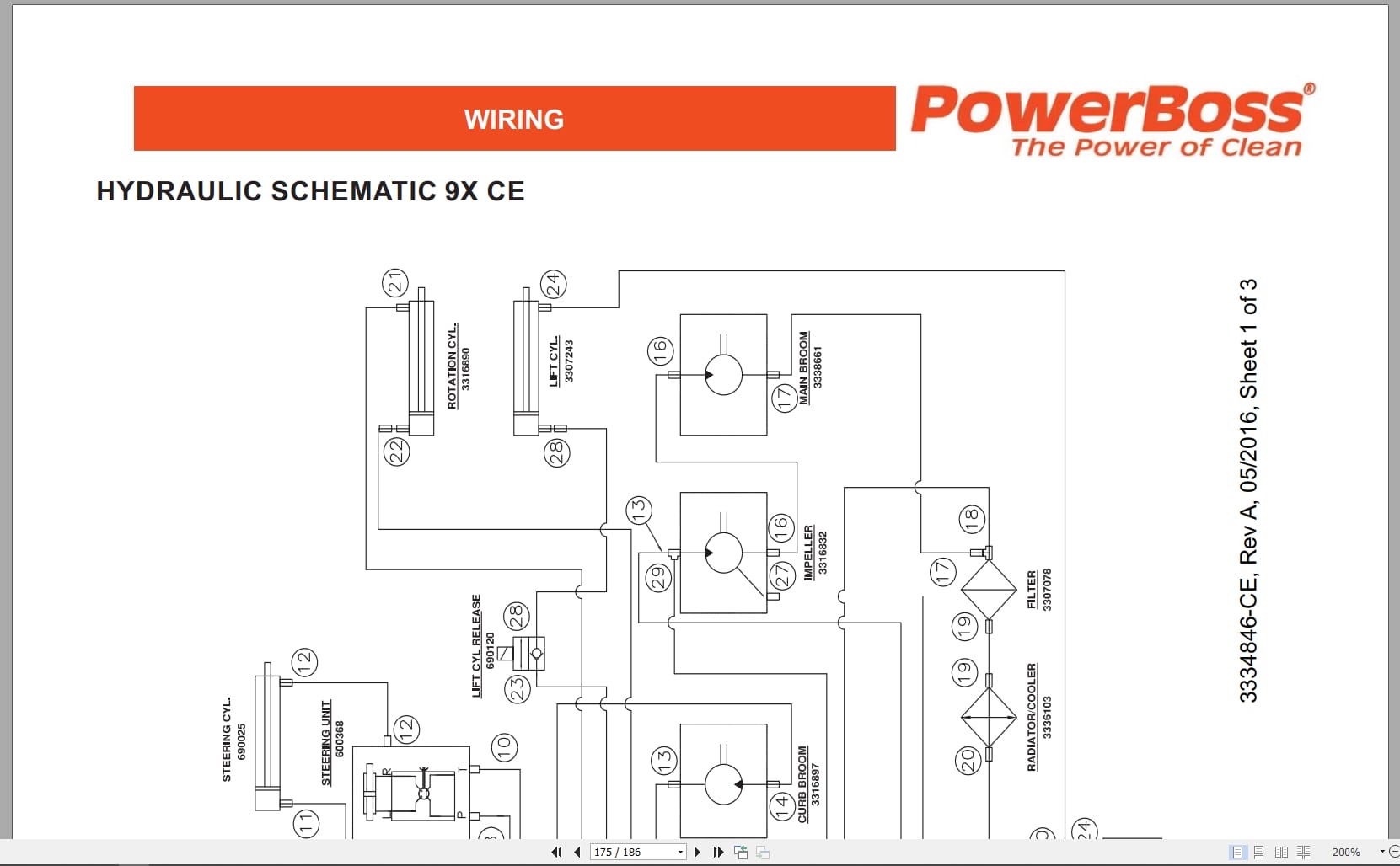 PowerBoss Sweeper Armadillo 9X 9XCE Parts Catalog Wiring Diagram 4100000 2017 (3)