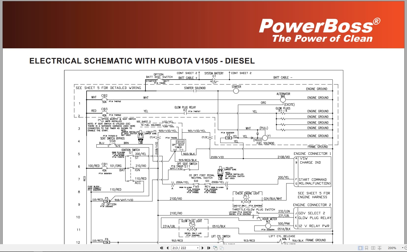 PowerBoss Sweeper Armadillo 9X 9XCE Parts Catalog Wiring Diagram 4100000 2022 (4)