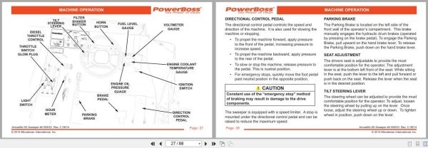 PowerBoss Sweeper Armadillo 9X 9XCE User Manual 4100033 2014 Powerboss Sweeper Armadillo 9X 9Xce User Manual 4100033 2014 (2)