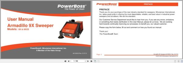 Powerboss Sweeper Armadillo 9X 9Xce User Manual 4100033 2015 (1)
