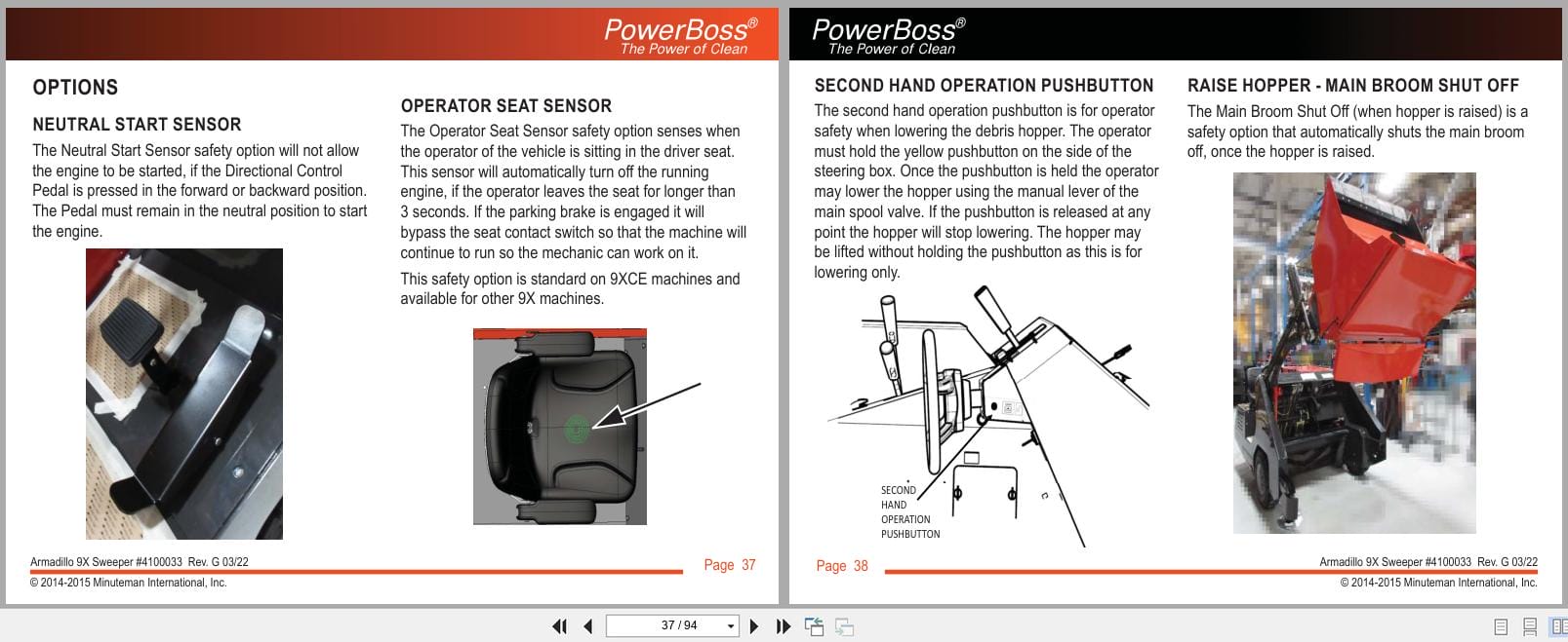 PowerBoss Sweeper Armadillo 9X 9XCE User Manual 4100033 2022 (2)