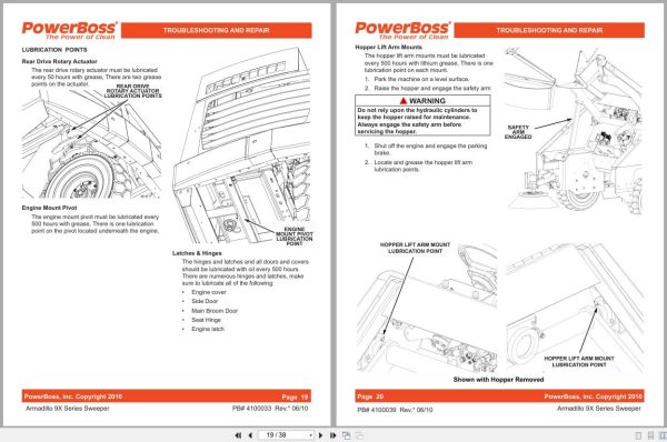 Powerboss Sweeper Armadillo 9X Series Service Manual Wiring Diagram 4100039 2010 (2)