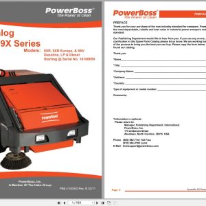 PowerBoss Sweeper Armadillo 9XR 9XR Europe 9XV Parts Catalog 4100000 02.2011 (1)