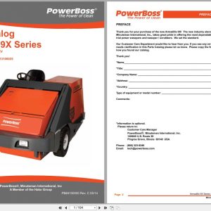 PowerBoss Sweeper Armadillo 9XR 9XR Europe 9XV Parts Catalog Wiring Diagram 4100000 2014 (1)