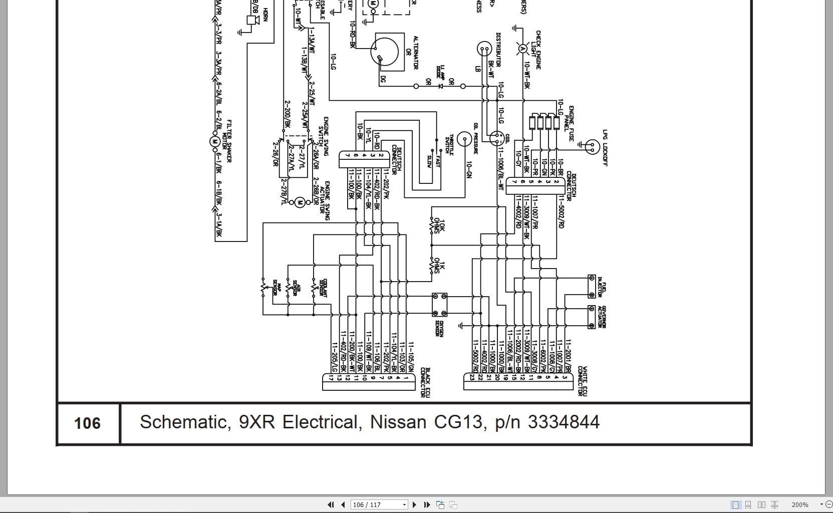 PowerBoss Sweeper Armadillo SW 9XR To AM9LPG Parts Manual Wiring Diagram 4100000 2007 (4)