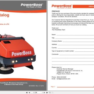 PowerBoss Sweeper Atlas PB620DSL To PB620LP DSB Parts Catalog Wiring Diagram 4100053 2016 (1)