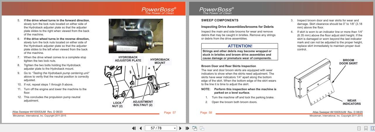 PowerBoss Sweeper Atlas PB620DSL To PB620LP DSB User Manual 4100053UM 2020 (2)