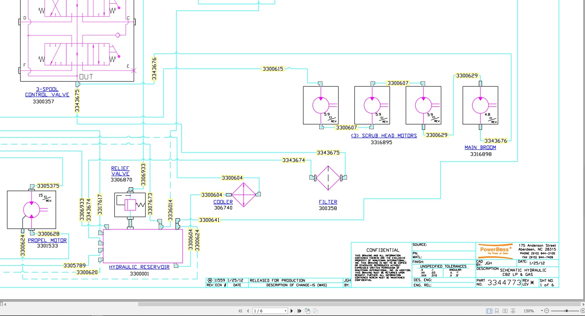 PowerBoss Sweeper C82 Hydraulic Schematic (1)