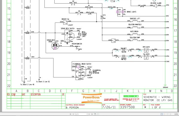 Powerboss Sweeper Monitor Ce Lp Gas Electrical Schematic 3397508 2011 (1)