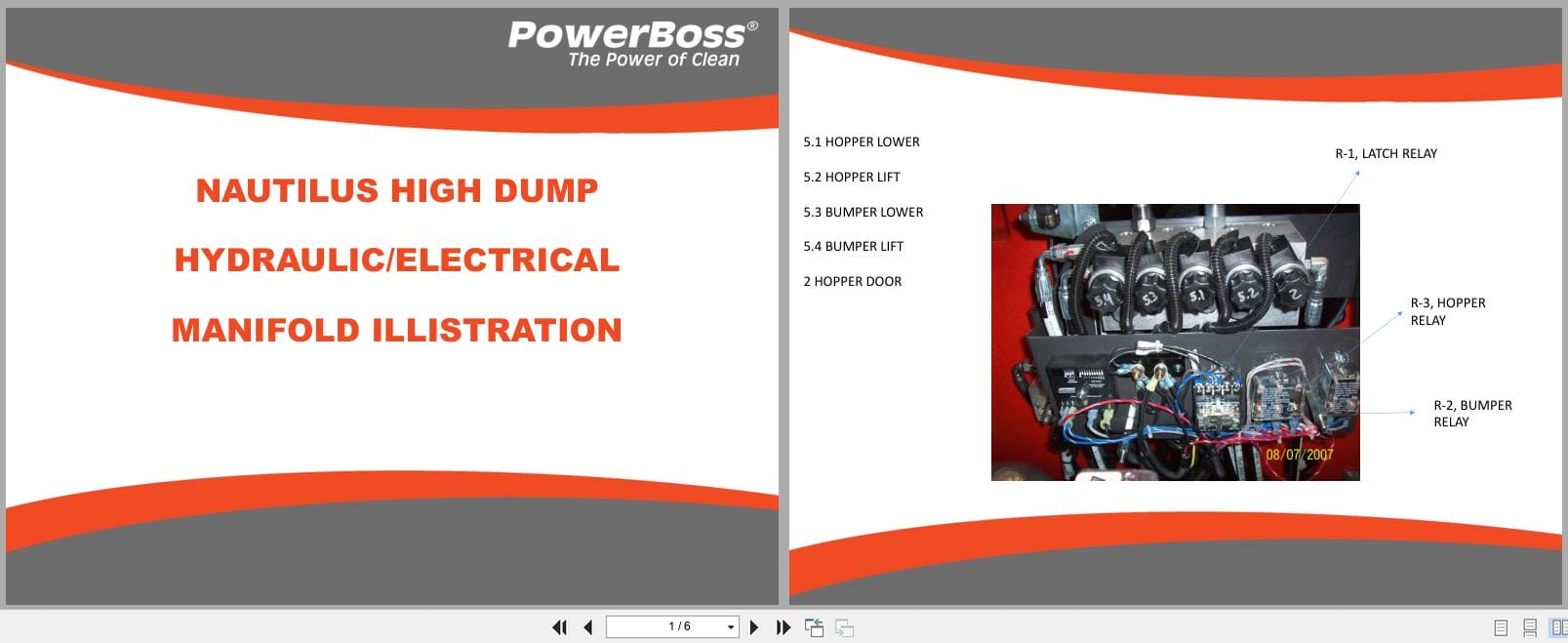 PowerBoss Sweeper Nautilus HD High Dump Wiring Manifold IPB (1)