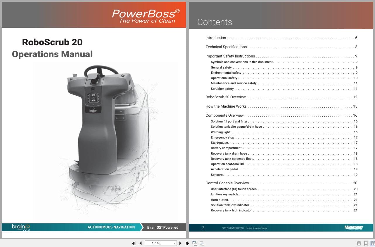PowerBoss Sweeper RoboScrub 20 Operation Manual 988767UMPB 2021 (1)