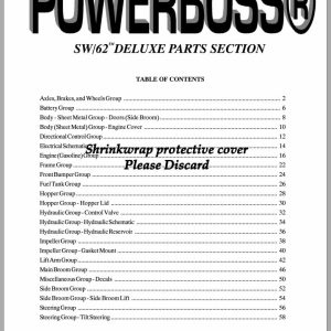 PowerBoss Sweeper SW 62 Deluxe Operation Maintenance Parts 324403 (1)