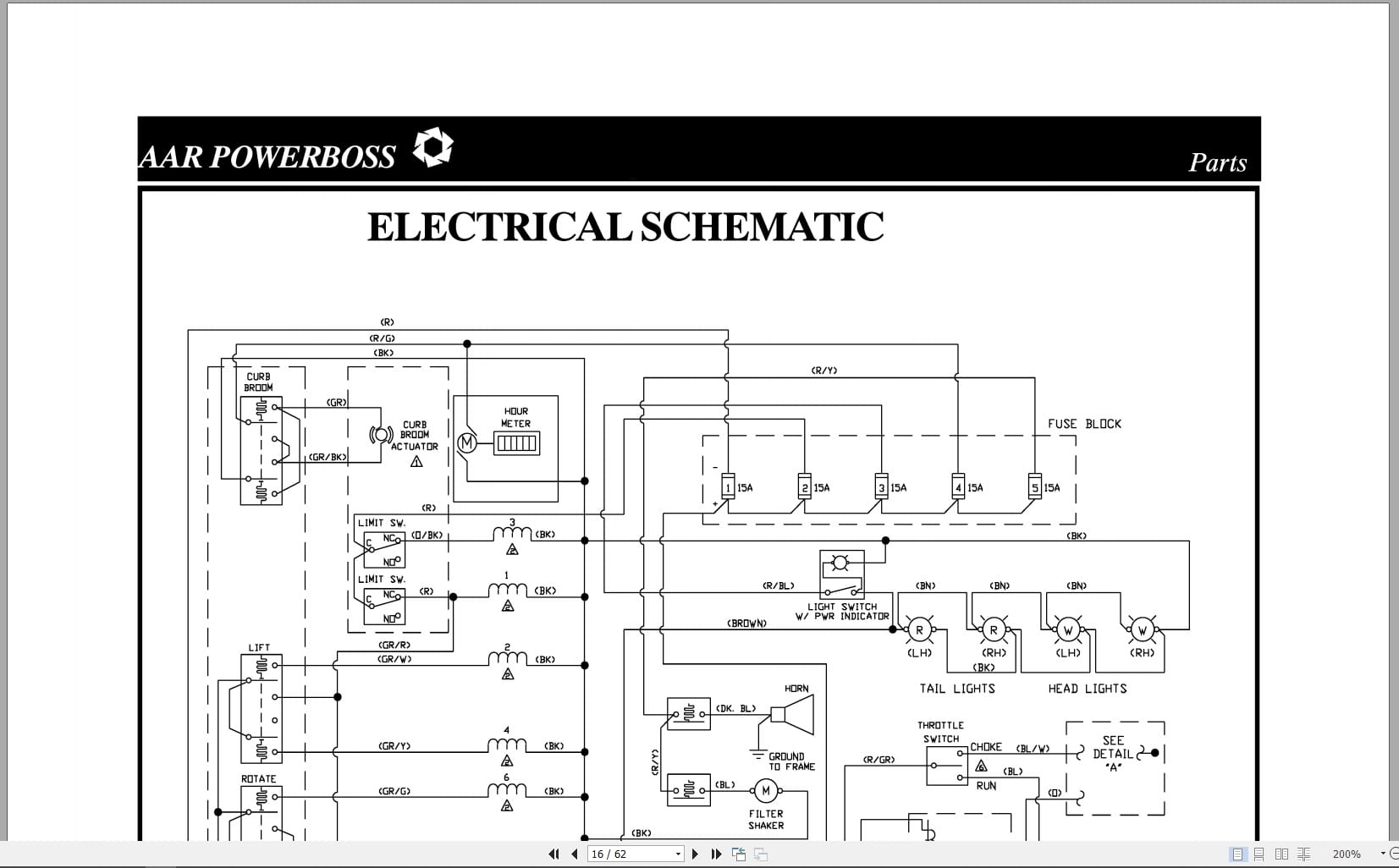PowerBoss Sweeper SW 62 Deluxe Operation Maintenance Parts 324403 (3)