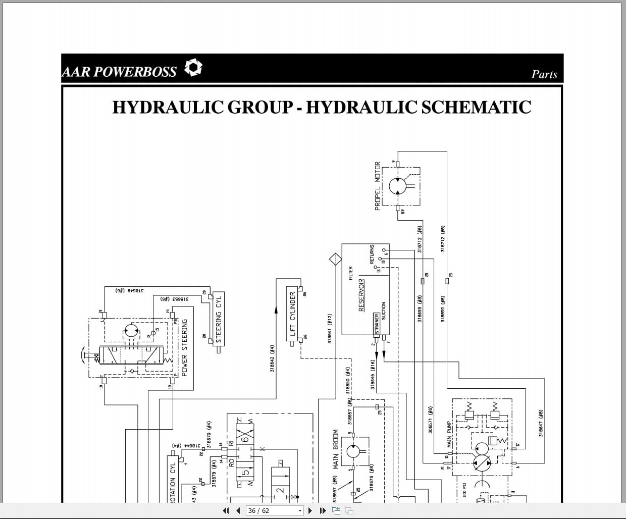 PowerBoss Sweeper SW 62 Deluxe Operation Maintenance Parts 324403 (4)