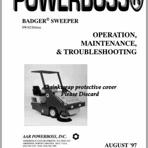 PowerBoss Sweeper SW 62 Deluxe Operation Maintenance Troubleshooting 324402 (1)