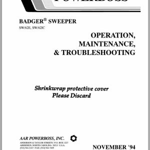 PowerBoss Sweeper SW 62E SW 62IC Operation Maintenance Troubleshooting (1)