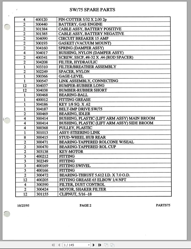 PowerBoss Sweeper SW 70 Parts Manual Assembly Instructions (2)