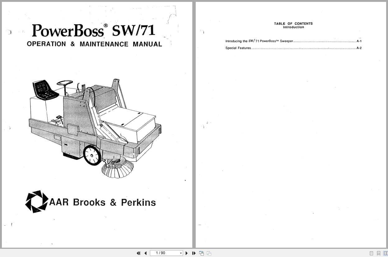 PowerBoss Sweeper SW 71 Operation Maintenance Manual (1)