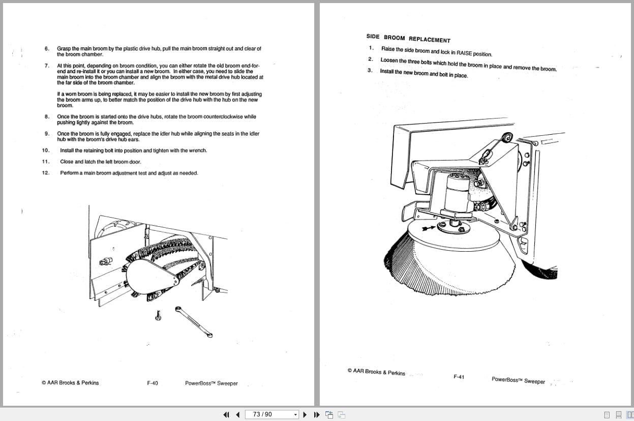 PowerBoss Sweeper SW 71 Operation Maintenance Manual (2)