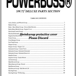 PowerBoss Sweeper SW 72 Deluxe Parts Section Wiring Diagram 324408 (1)