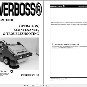 PowerBoss Sweeper SW 72 Operation Maintenance Troubleshooting 324400 (1)