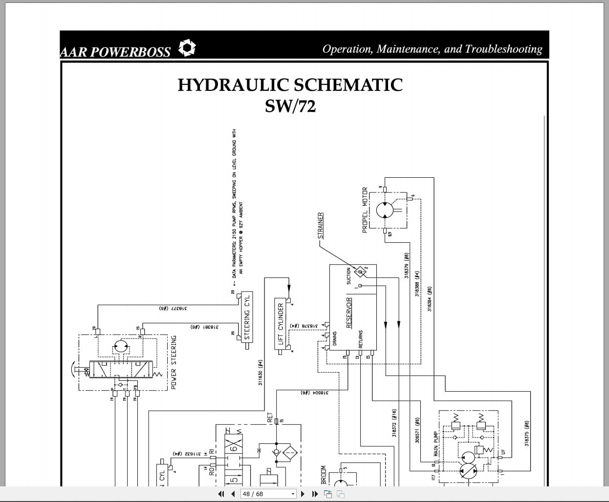 PowerBoss Sweeper SW 72 Operation Maintenance Troubleshooting Wiring Diagram 32440 (3)