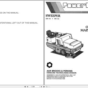 PowerBoss Sweeper SW 90 SW 80 Operation Maintenance Parts Manual (1)