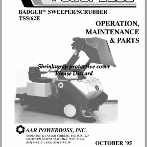 PowerBoss Sweeper Scrubber TSS 62E Operation Maintenance Parts (1)