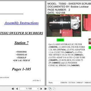 PowerBoss Sweeper Scrubbers TSS82DSL TSS82GAS TSS82LP Assembly Instructions (1)