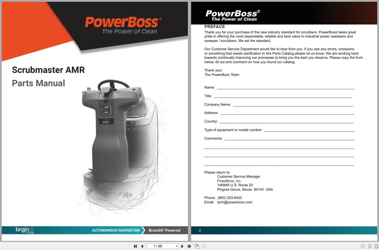 PowerBoss Sweeper Scrubmaster AMR Parts Manual Wiring Diagram 988767PB 2022 (2)